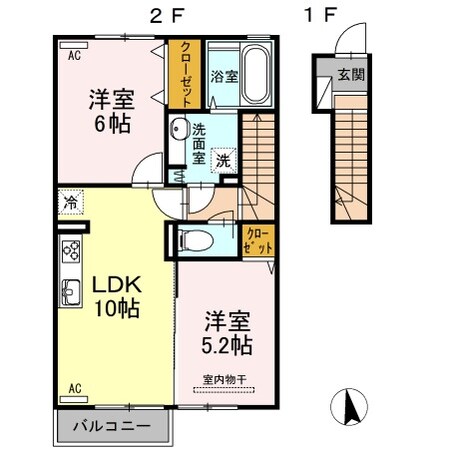 グラン・プラース Ｆの物件間取画像